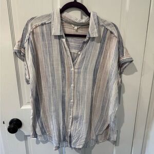 Splendid Blue and White Striped Women's Blouse